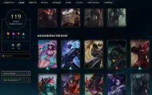 Prata 4 com TODOS os champs e 120 Skins + Rammus Rei