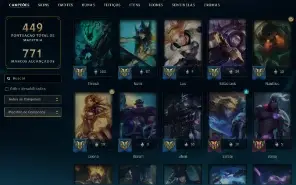 Prata 4 com TODOS os champs e 120 Skins + Rammus Rei