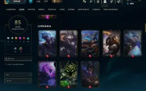 Unranked com 100 Champs e 85 Skins ( ADC / JG )