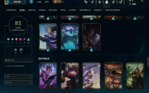 Unranked com 100 Champs e 85 Skins ( ADC / JG )