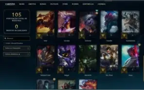 CONTA LEAGUE OF LEGENDS LVL 45 COM 10 SKINS