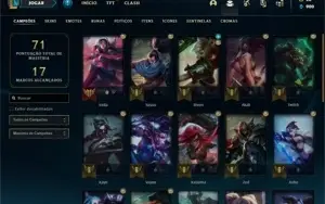 Conta ouro 4 com 29 Champs e 11 Skins + 1 Fragmento