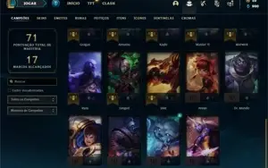Conta ouro 4 com 29 Champs e 11 Skins + 1 Fragmento