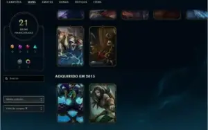 Vendo conta com borda gold prata II com 21 skins 69 campeões