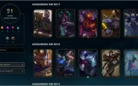 Vendo conta com borda gold prata II com 21 skins 69 campeões