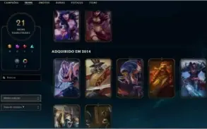 Vendo conta com borda gold prata II com 21 skins 69 campeões