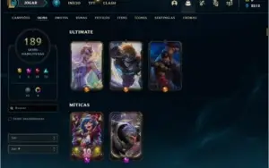 Conta de lol 189 skins