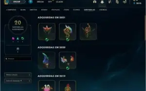 Conta de lol 189 skins