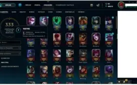 Conta lol 110 campeões, 50skins, 40k Essência azul plat1