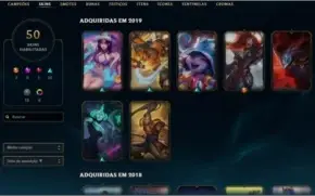 Conta lol 110 campeões, 50skins, 40k Essência azul plat1