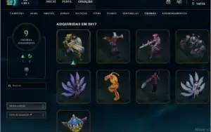 Conta de League Of Legends Gold 1 com borda de DIAMANTE