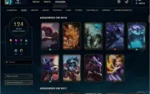 Conta de League Of Legends Gold 1 com borda de DIAMANTE