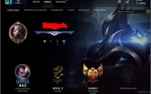 Conta de League Of Legends Gold 1 com borda de DIAMANTE