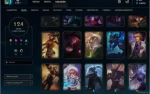 Conta de League Of Legends Gold 1 com borda de DIAMANTE