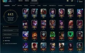 Conta de League Of Legends Gold 1 com borda de DIAMANTE