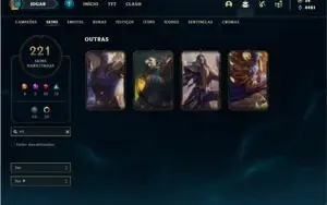 Conta prata 3 com 141 Champs e 221 Skins + 4 Vitoriosas