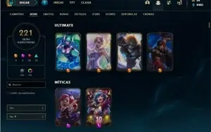 Conta prata 3 com 141 Champs e 221 Skins + 4 Vitoriosas