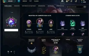 Conta prata 3 com 141 Champs e 221 Skins + 4 Vitoriosas