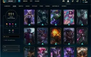 Conta prata 3 com 141 Champs e 221 Skins + 4 Vitoriosas