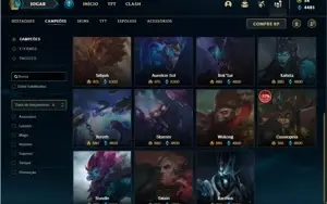 Conta prata 3 com 141 Champs e 221 Skins + 4 Vitoriosas