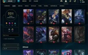 Conta prata 3 com 141 Champs e 221 Skins + 4 Vitoriosas