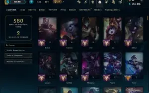 Platina 4 com TODOS os Champs e 225 Skins ( SUP / ADC )