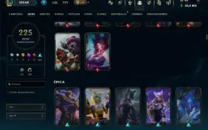 Platina 4 com TODOS os Champs e 225 Skins ( SUP / ADC )