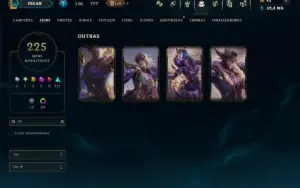 Platina 4 com TODOS os Champs e 225 Skins ( SUP / ADC )