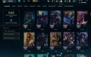 Platina 4 com TODOS os Champs e 225 Skins ( SUP / ADC )