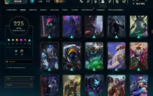 Platina 4 com TODOS os Champs e 225 Skins ( SUP / ADC )