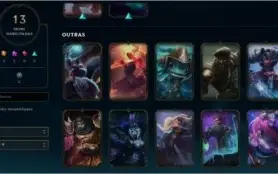 CONTA LOL OURO 3 COM 46 CAMPEÕES E 13 SKINS