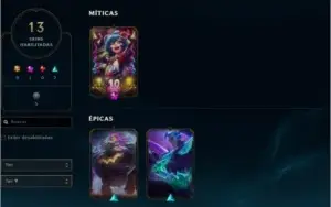CONTA LOL OURO 3 COM 46 CAMPEÕES E 13 SKINS