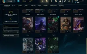 Platina 4 com 30 Champs e 3 Skins