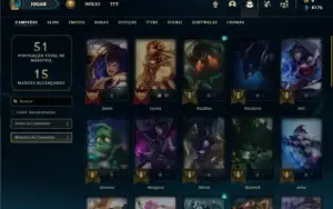Ferro 2 com 40 Champs  e 4 Skins + 9 Fragmentos