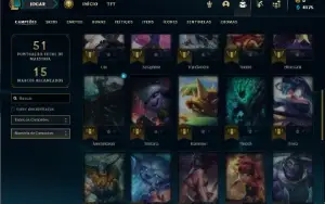 Ferro 2 com 40 Champs  e 4 Skins + 9 Fragmentos