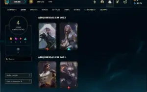 Ferro 2 com 40 Champs  e 4 Skins + 9 Fragmentos