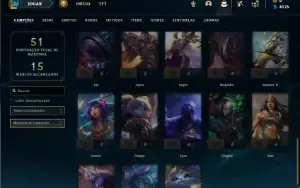 Ferro 2 com 40 Champs  e 4 Skins + 9 Fragmentos