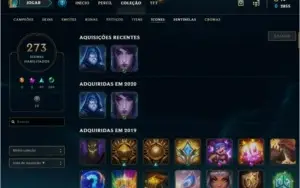 Conta League of Legends 859 Skins
