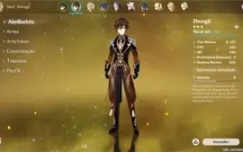 Conta Genshin impact com xiao, zhongli, itto e mona AR38