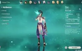 Conta Genshin impact com xiao, zhongli, itto e mona AR38