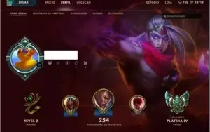 League of legends conta Platina