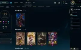 CONTA LOL - LEVEL 190, 110 SKINS RARAS, R$1500 GASTO, OURO2.