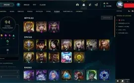 CONTA MAIN KATARINA COM SKINS PRESTÍGIO E ULTIMATE