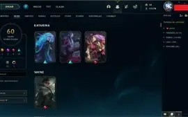 CONTA MAIN KATARINA COM SKINS PRESTÍGIO E ULTIMATE