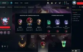 CONTA MAIN KATARINA COM SKINS PRESTÍGIO E ULTIMATE