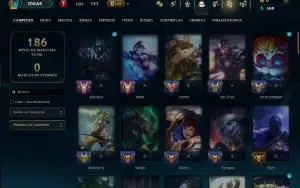 Unranked com 80 Champs e 9 Skins