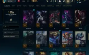 Unranked com 80 Champs e 9 Skins