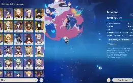 Mualani C1 + Bis, Kinich + Bis, Raiden + Bis, Kazuha + Bis -