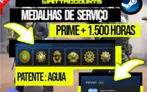 CONTA STEAM NIVEL 43 COM JOGOS E MEDALHAS NO CS GO