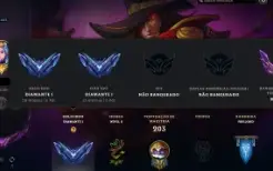 Conta LOL Nv 205 Dimante I soloq/flex, 47 skins e +descrição